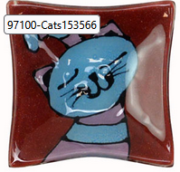 Fused Glass Dish, Cats