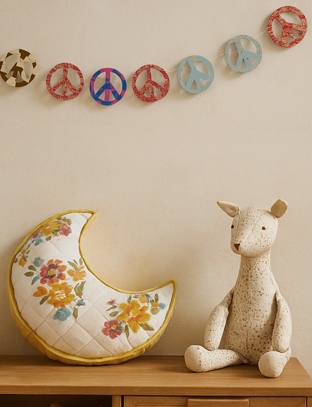 Peace Sign Recycled Paper Garland