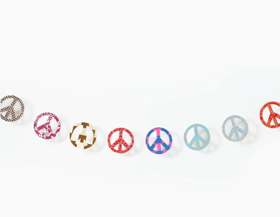 Peace Sign Recycled Paper Garland