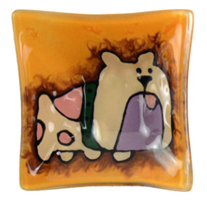 Fused Glass Dishes, Assorted Dogs