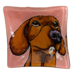 Fused Glass Dishes, Assorted Dogs