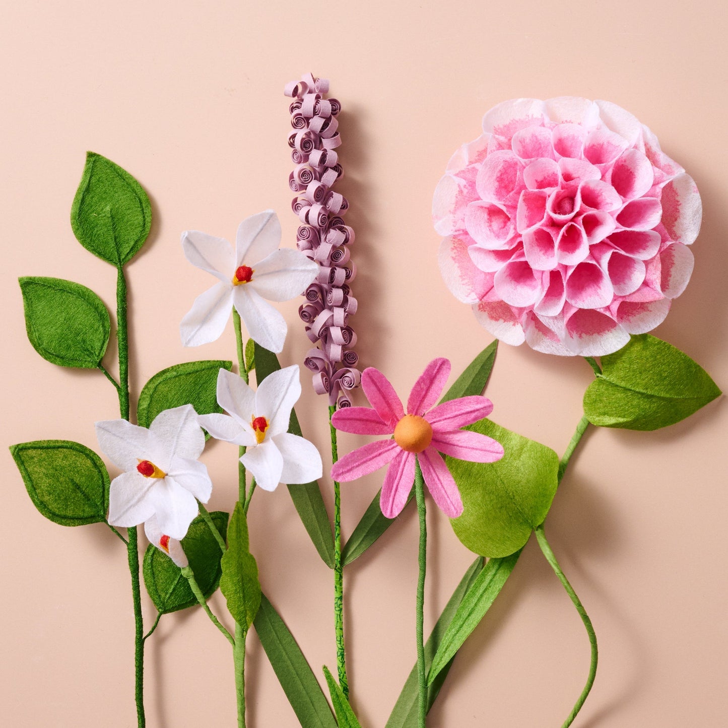 Silk Paper Dahlia Flowers - Pink