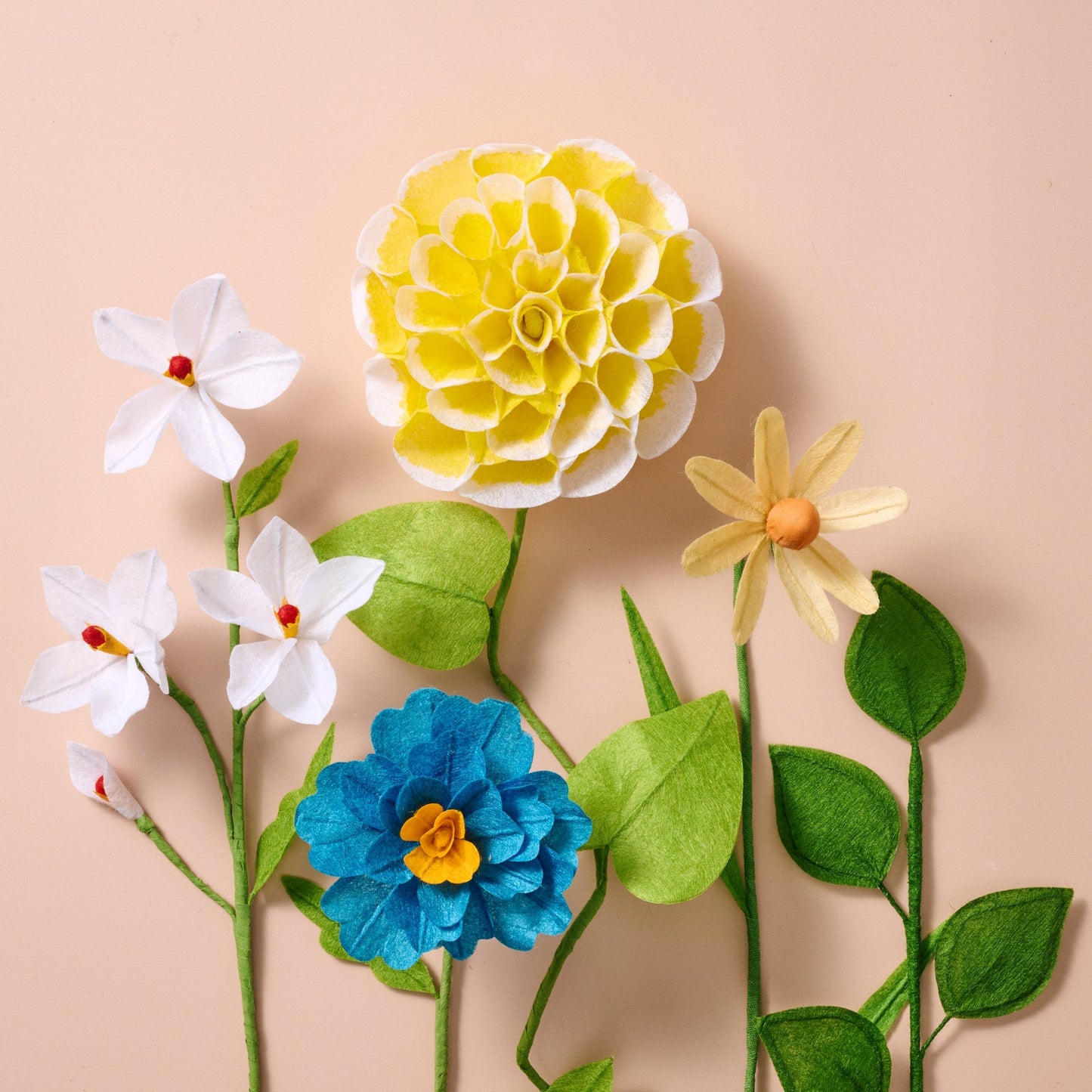 Silk Paper Cone Flowers - Cream