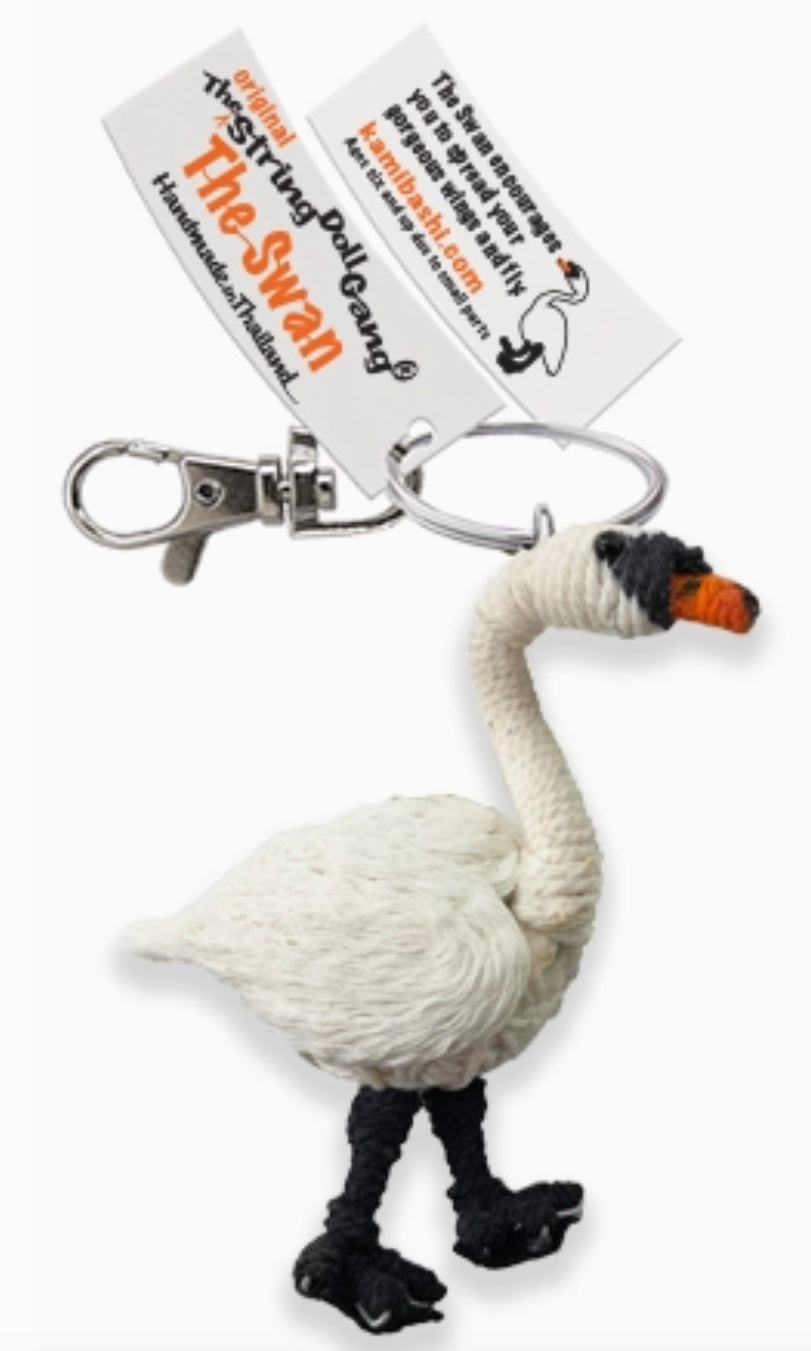 Keychain String Doll, "The Swan"
