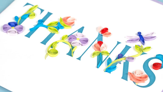 Quilled Greeting Card, "Garden Thanks"