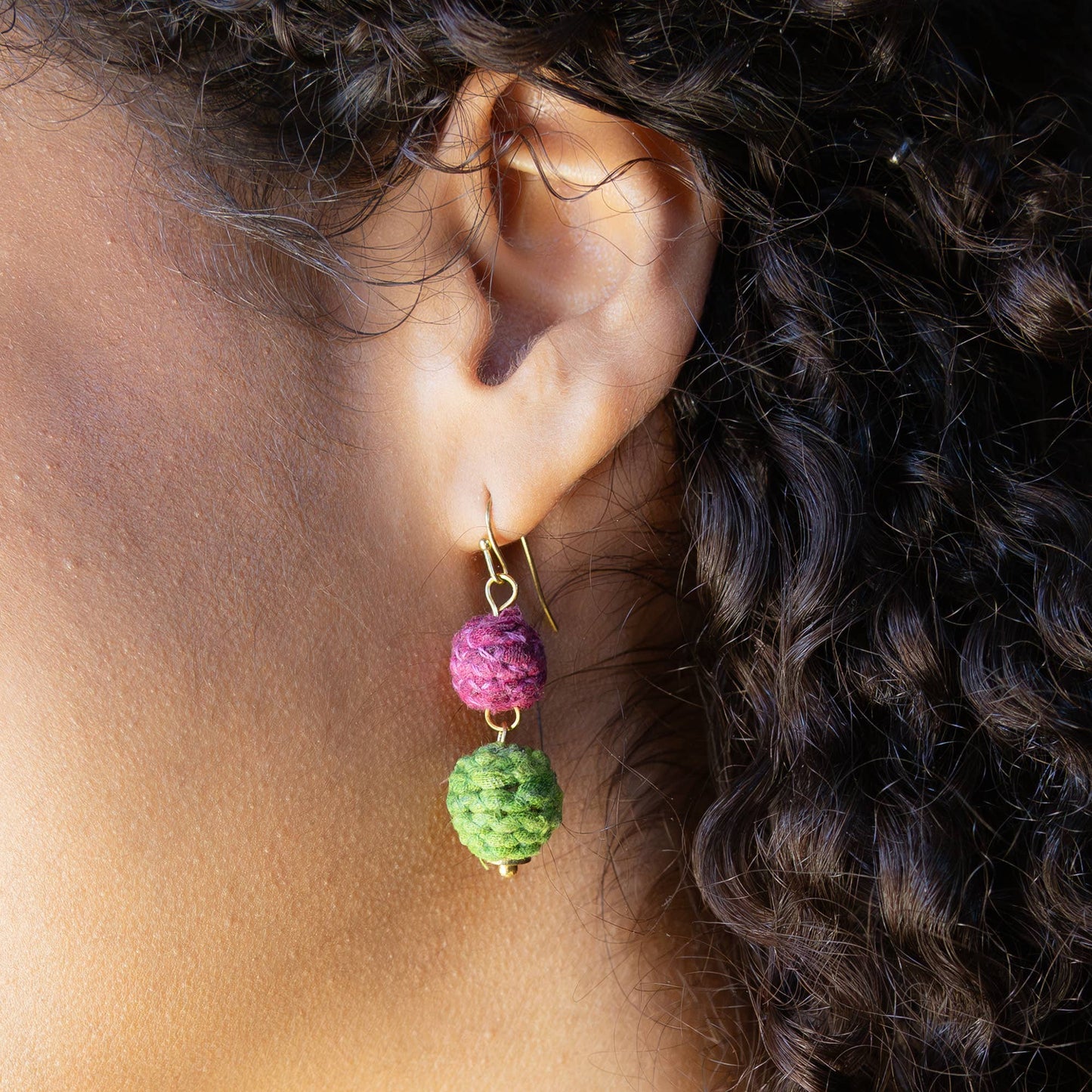 Threaded Kantha Drop Earrings - Bloom