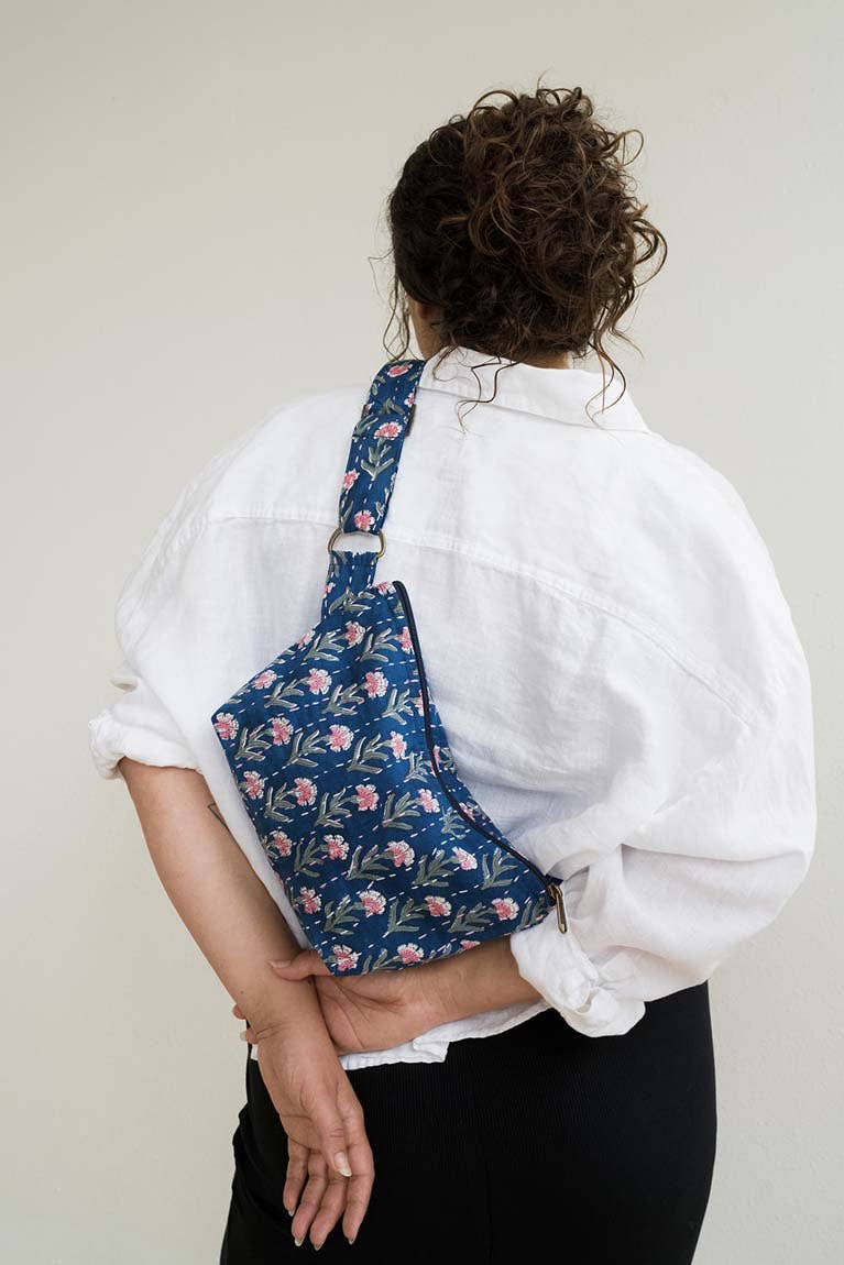 Kantha Crossbody Sling Bag, Assorted Cotton Prints^