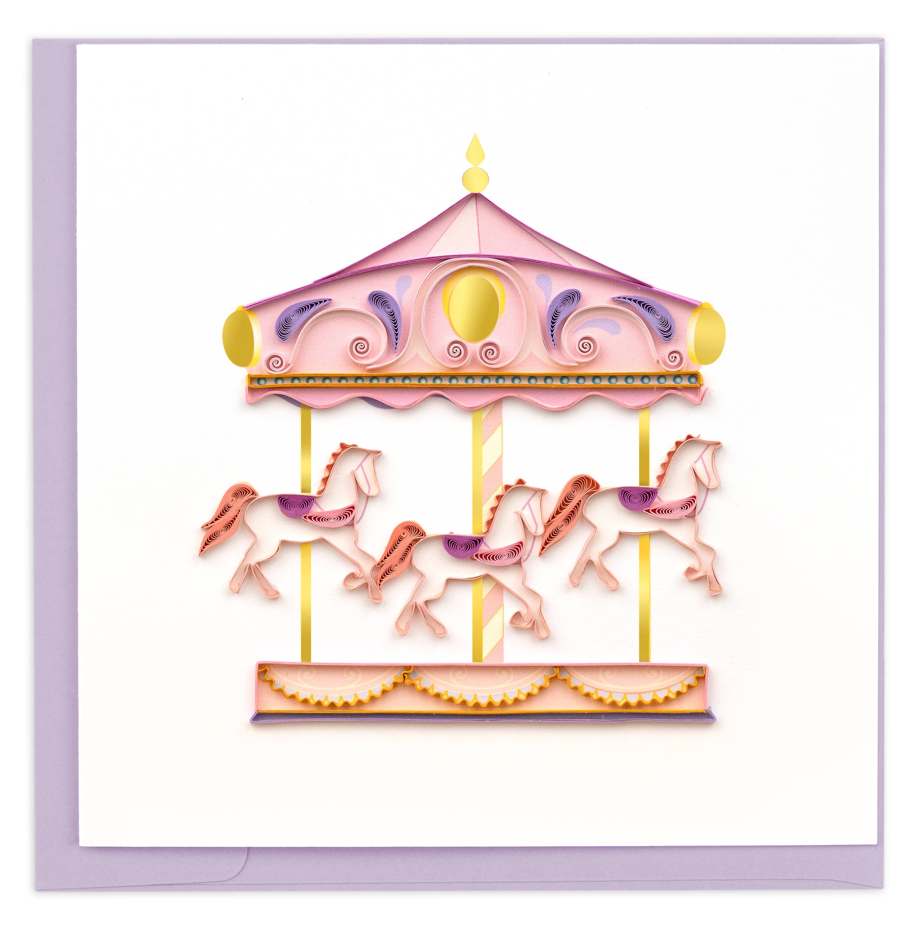 Quilled Greeting Card, "Carousel"