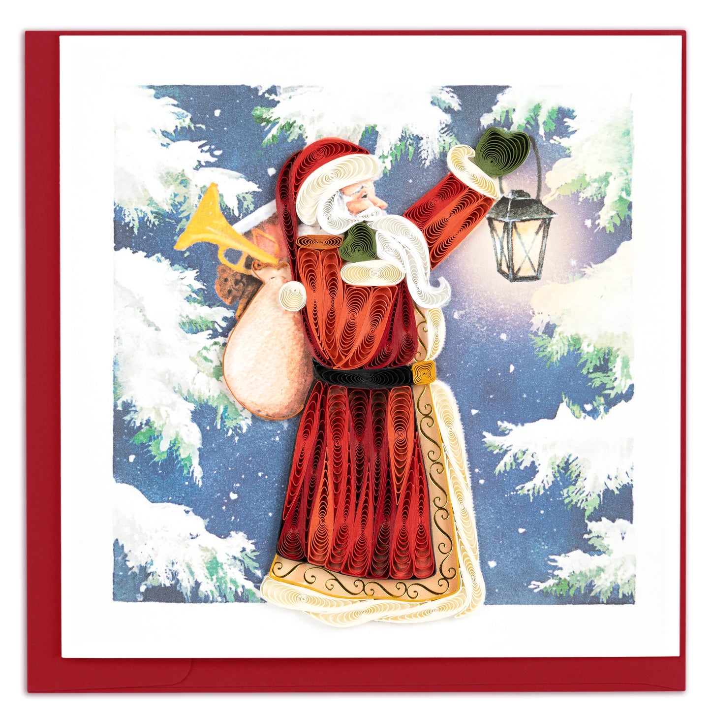 Quilled Greeting Card, "Vintage Santa"