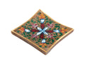 Soapstone Square Painted Flowers Incense Holder