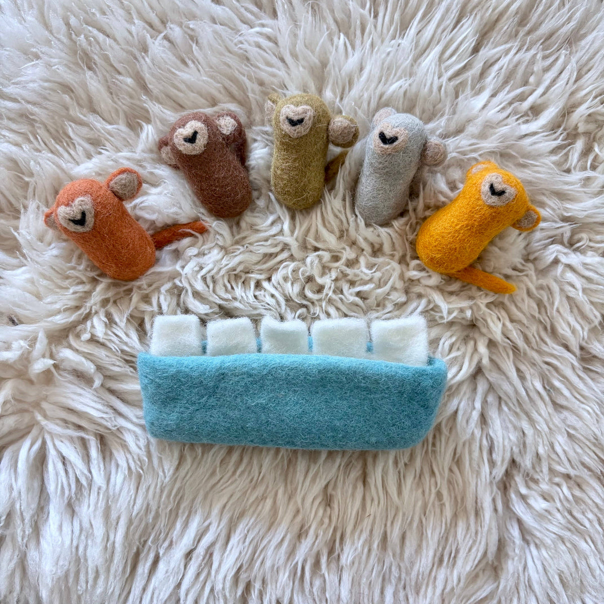 Felt "Pocket Pals" Five Monkeys Jumping on the Bed
