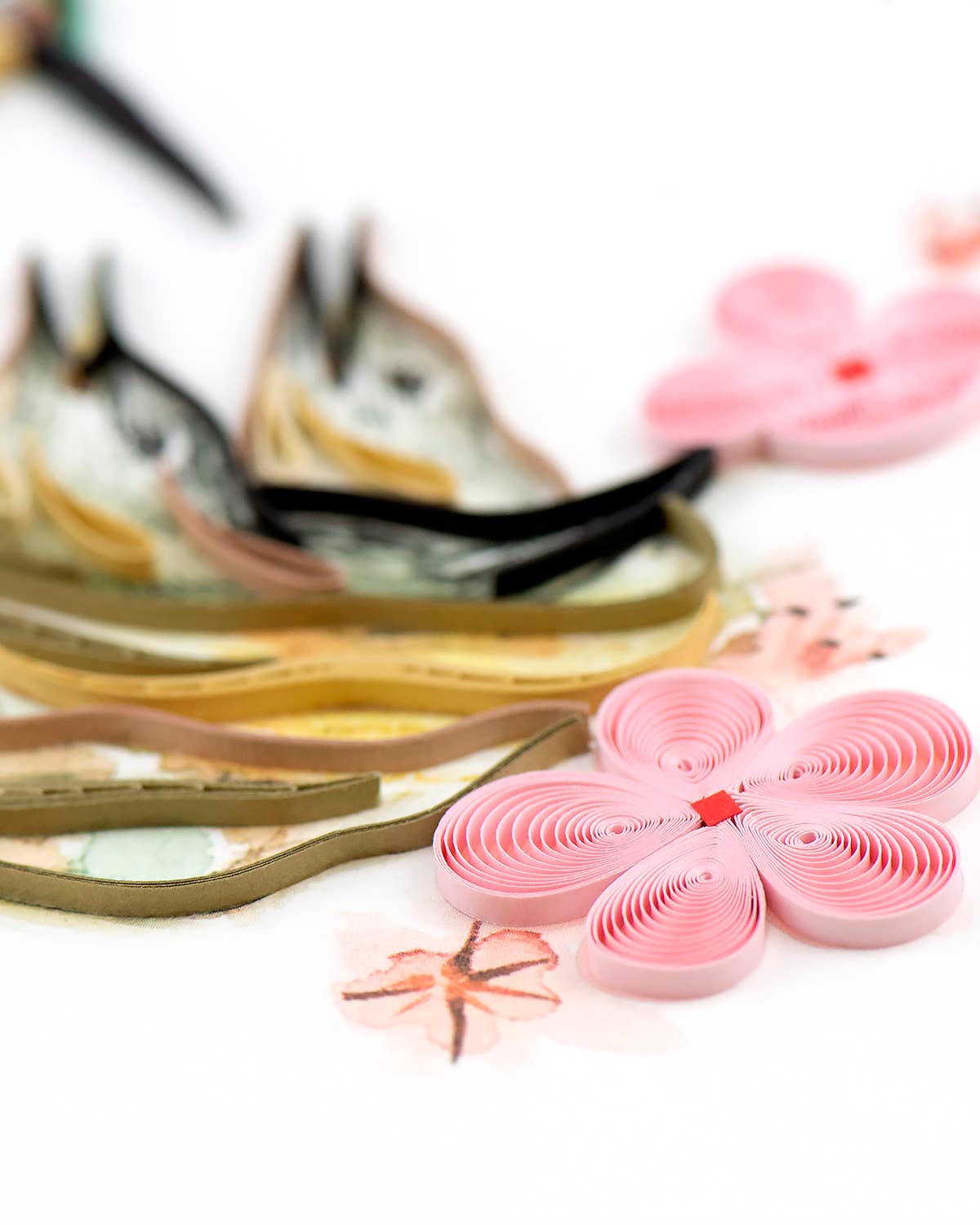 Quilled Greeting Card, "Hummingbird and Babies"