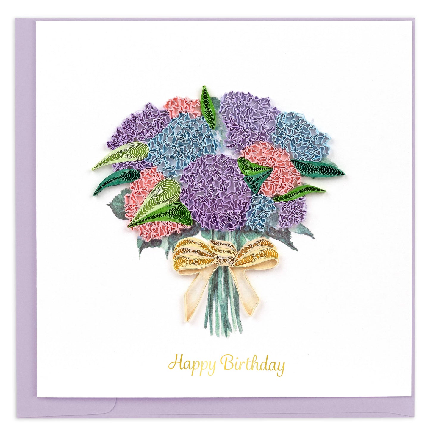 Quilled Greeting Card, "Hydrangea Bouquet"