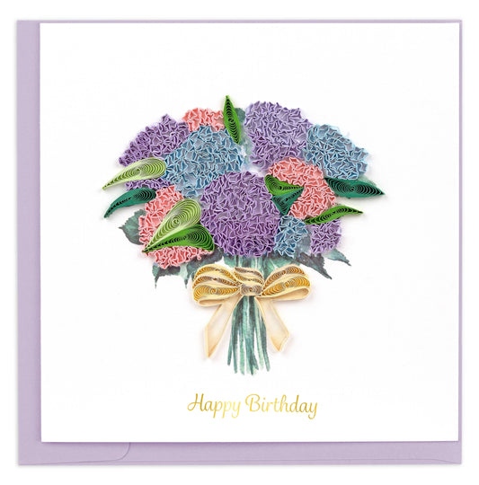 Quilled Greeting Card, "Hydrangea Bouquet"