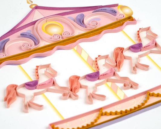 Quilled Greeting Card, "Carousel"