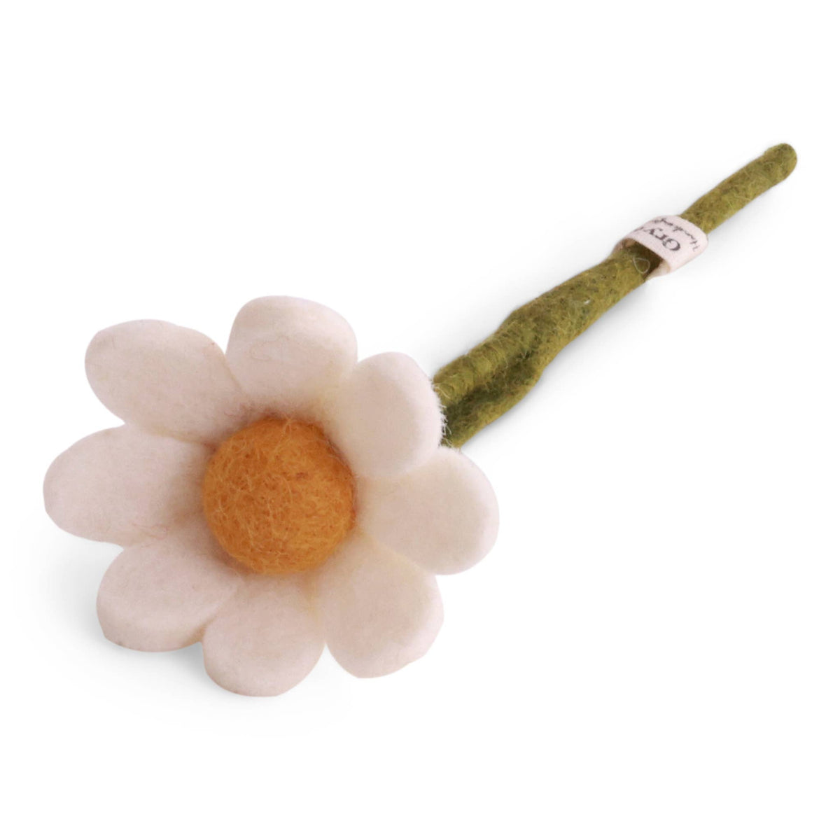 Small Anemone w/Leaf - White