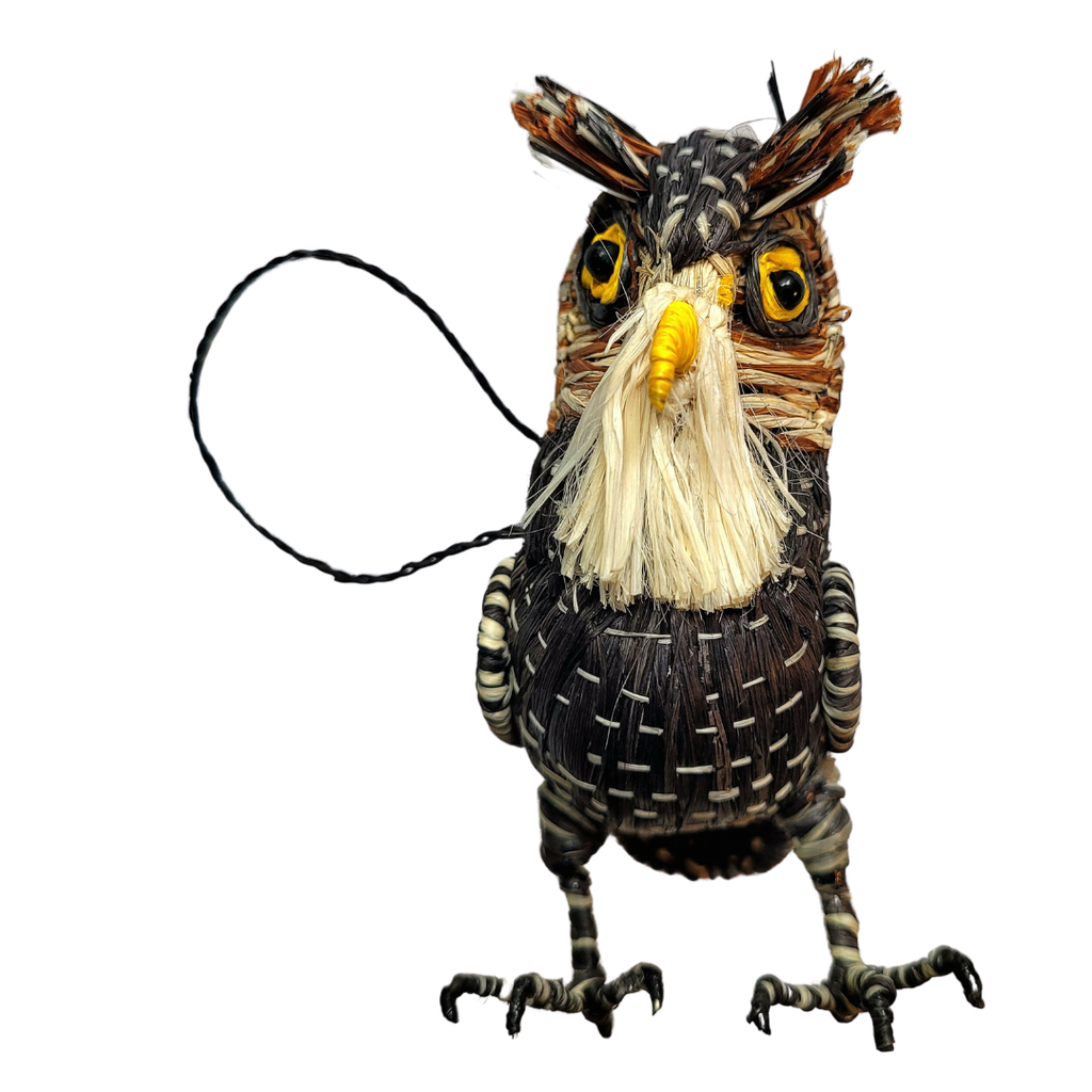 Screech Owl Woven Ornament