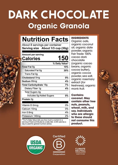 Organic Granola, Dark Chocolate