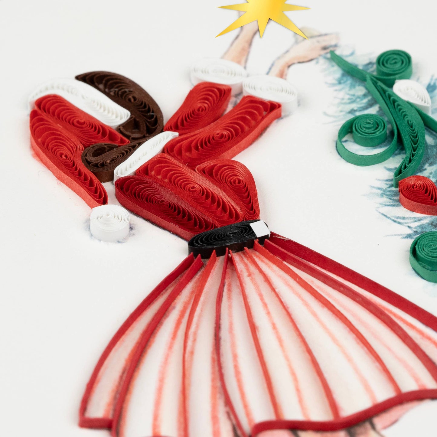 Quilled Greeting Card, “Christmas Lady”