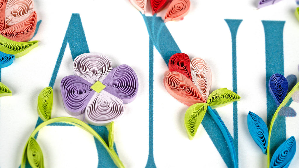 Quilled Greeting Card, "Garden Thanks"