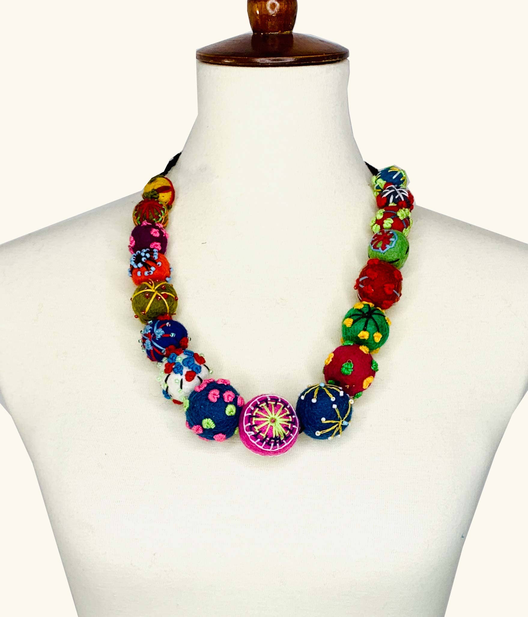 Multicolored Felt Necklace