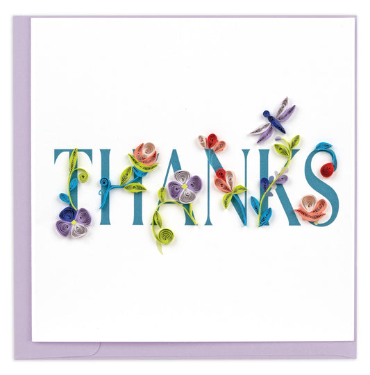 Quilled Greeting Card, "Garden Thanks"