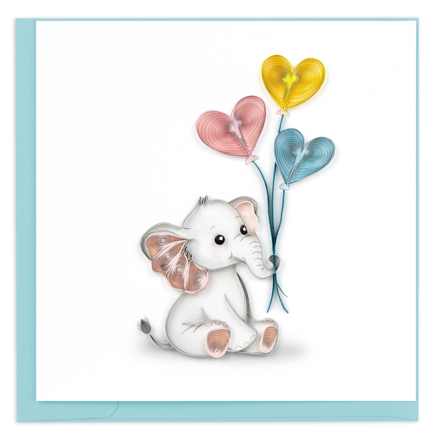 Quilled Greeting Card, "Baby Elephant Congrats"