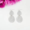 Earrings, "Stenciled Leaf"