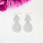 Earrings, "Stenciled Leaf"