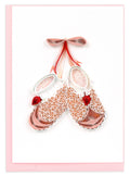Quilled Gift Enclosure, "Knitted Pink Baby Booties"