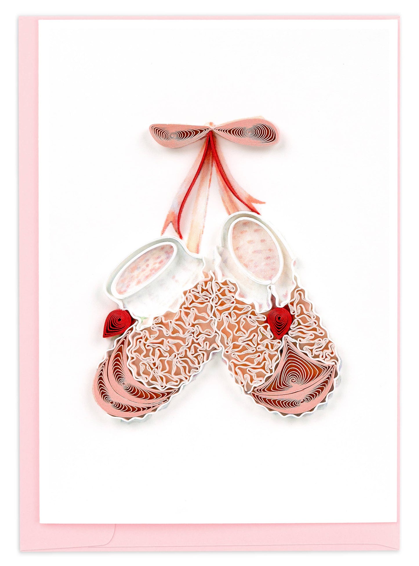 Quilled Gift Enclosure, "Knitted Pink Baby Booties"