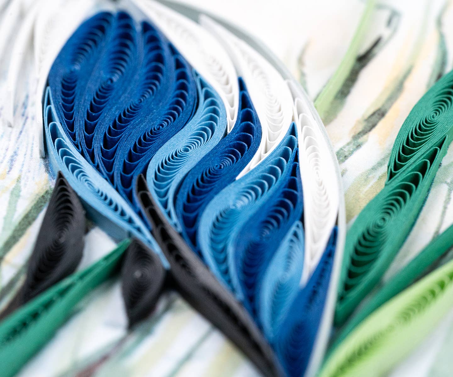 Quilled Greeting Card, "Great Blue Heron"