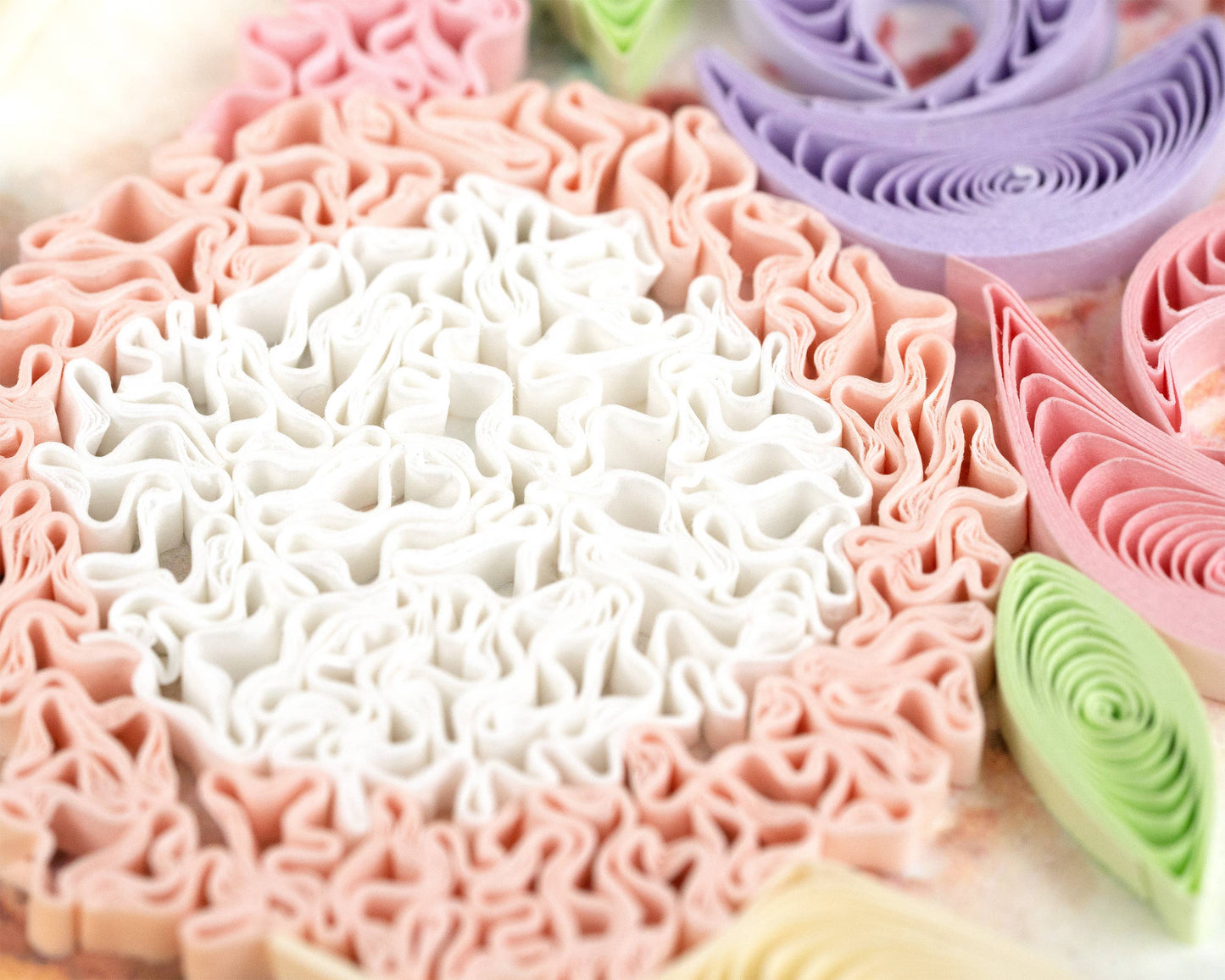 Quilled Greeting Card, "Floral Wedding Cake"