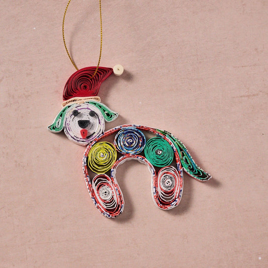 Vui Quilled Dog Ornament