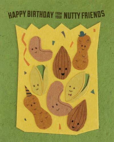 Recycled Paper Cards, "Nutty Friends Birthday"