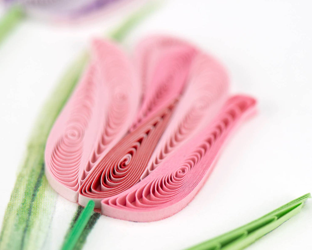 Quilled Greeting Card, "Colorful Tulips"