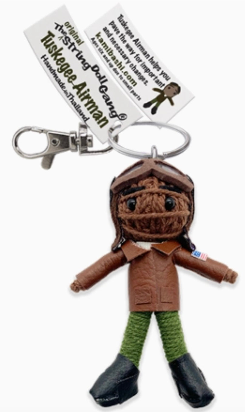 Keychain String Doll, "Tuskeegee Airman"
