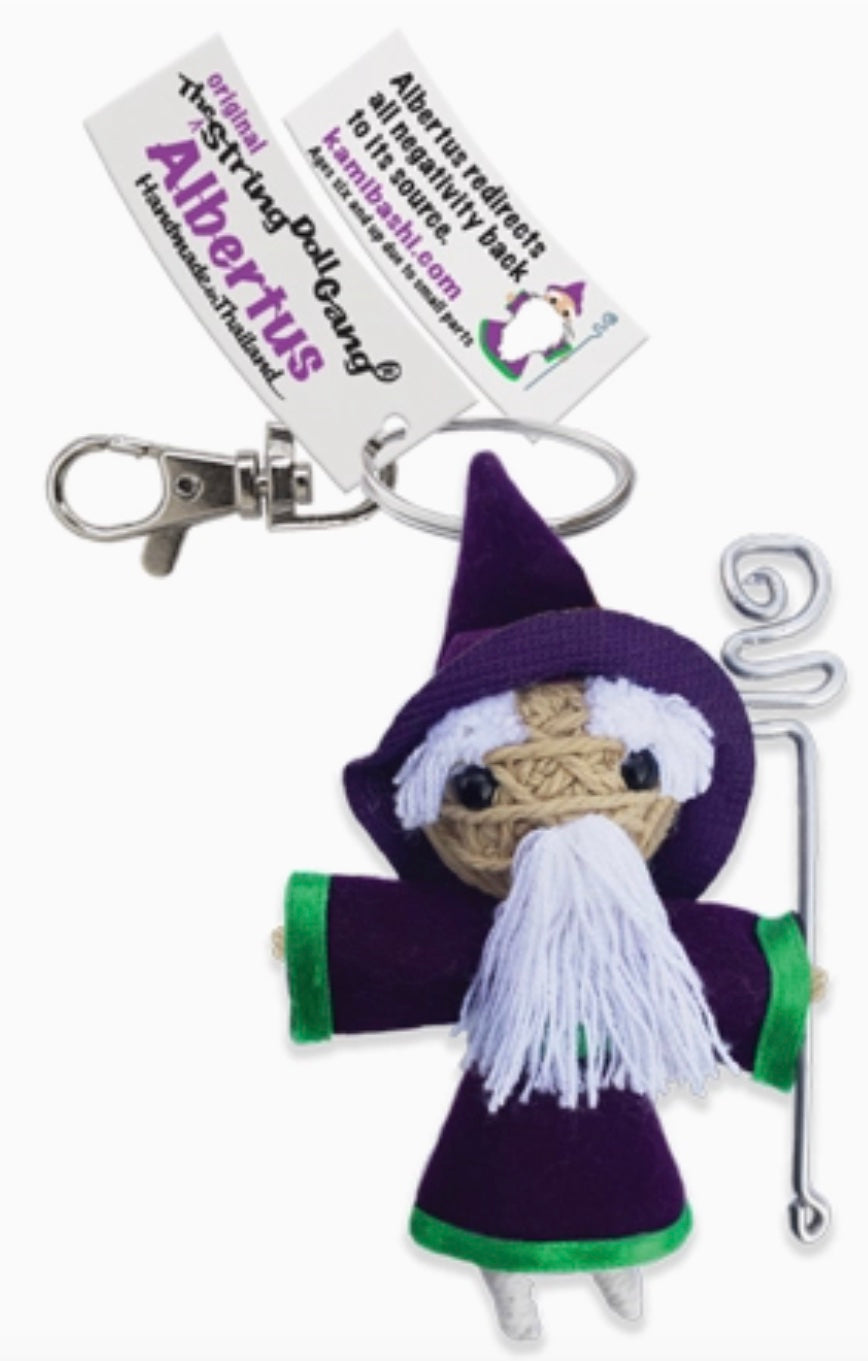 Keychain String Doll, "Albertus the Wizard"