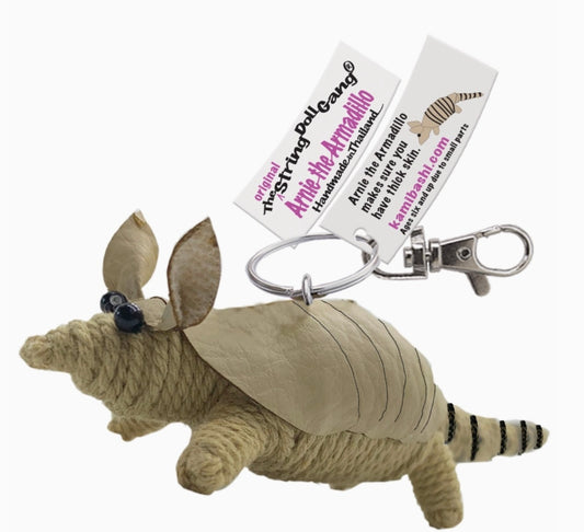 Keychain String Doll, "Arnie the Armadillo"