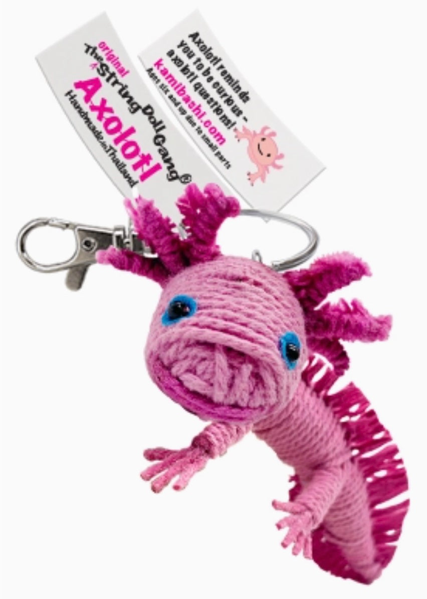 Keychain String Doll, "Axolotl"