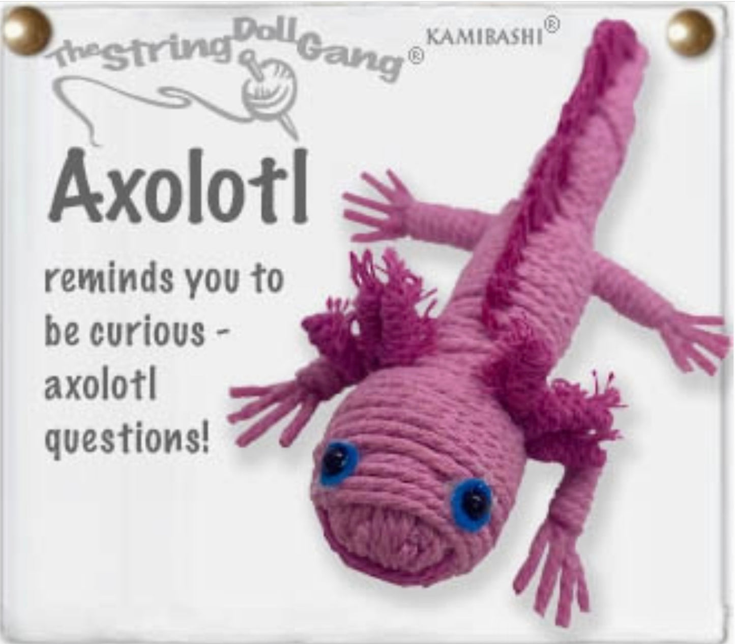 Keychain String Doll, "Axolotl"