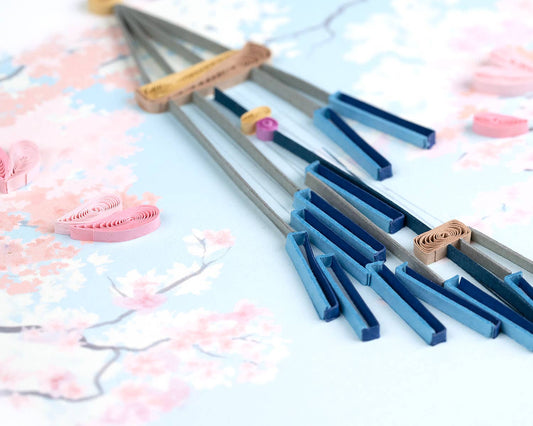 Quilled Thank You Spiral Wind Chime Greeting Card