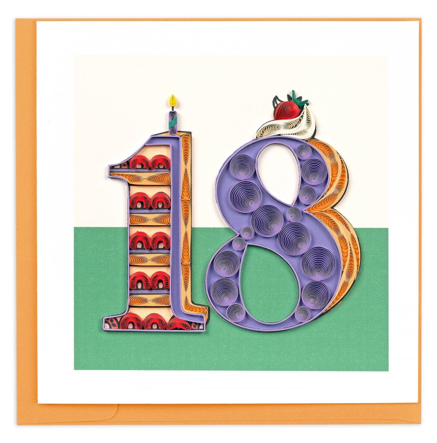 Quilled Greeting Card, "Milestone - 18"