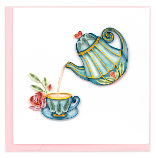 Quilled Greeting Card, "Afternoon Tea"