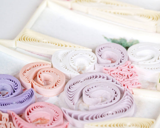 Quilled Greeting Card, "Floral Wedding Cake"