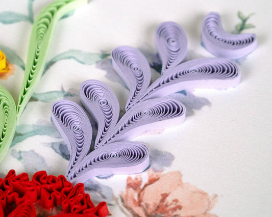 Quilled Greeting Card, "Japanese Wildflowers"