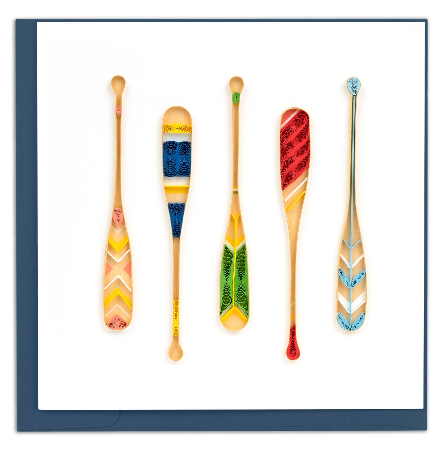 Quilled Greeting Card, "Painted Canoe Paddles"