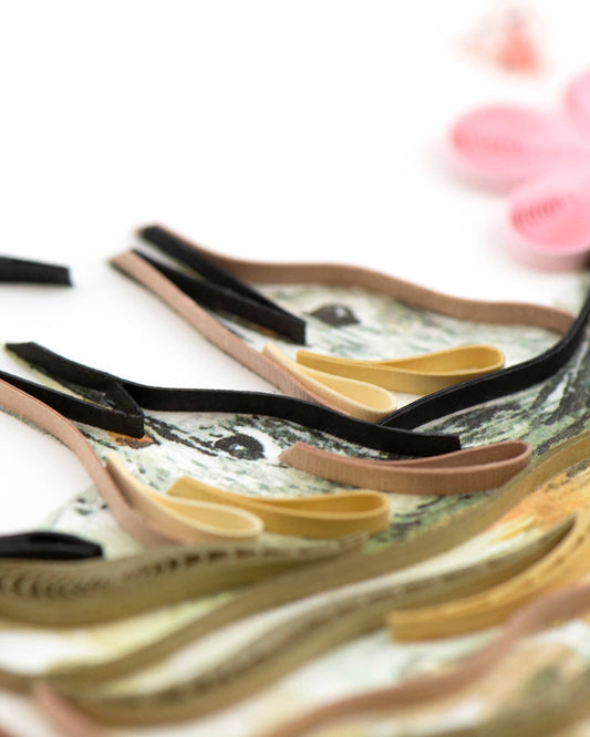 Quilled Greeting Card, "Hummingbird and Babies"