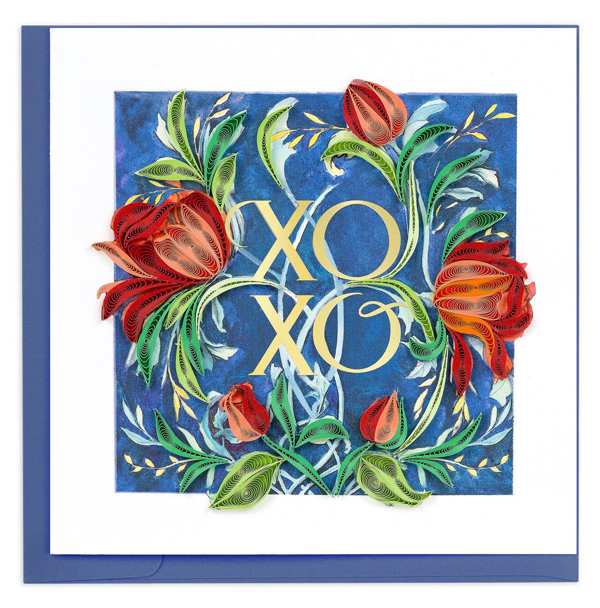 Quilled Greeting Card, "XOXO Roses"