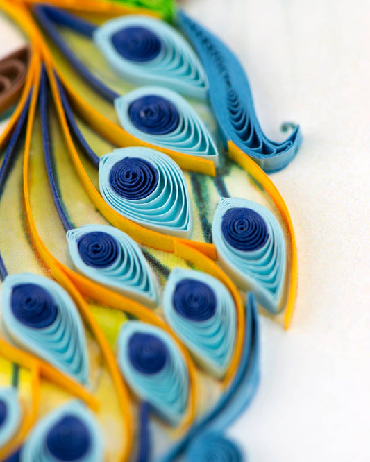 Quilled Greeting Card, "Posing Peacock"